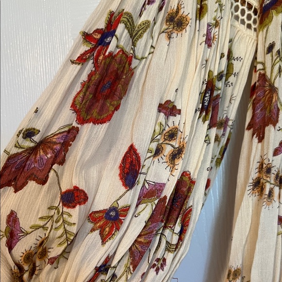 Free People Cream Floral Blouse - Picture 4 of 5